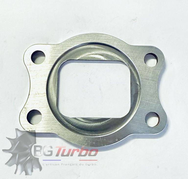 PIECES DETACHEES - ADAPTABLE - FLANGE - T3 - USINEE Entrée GAZ TYPE R21 TURBO - MONTAGE CARTER T3 PLAT - Flange adapter for Volvo allowing T3 flanged (such as GT28RS, GT2871R, GT3071R, GT3076R, GT30R, GT30/40R, GT35R) turbos to bolt up to stock Volvo 5 cylinder turbo manifold. Models 750, 850, V70, C70, S60, S60R, V70R, etc. years 1994 through 2004 with 2.3T, 2.4T, T5, or 2.5T engines.
